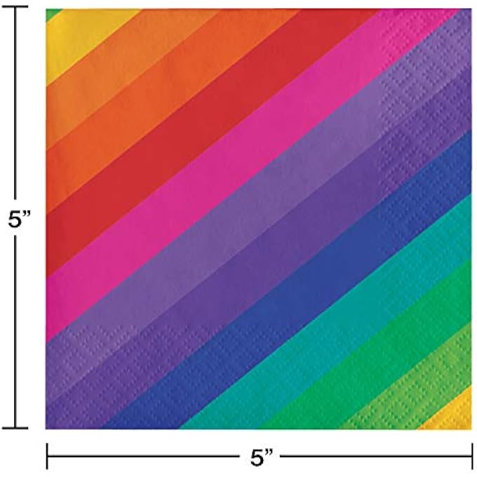 16 COUNT 3 PLY LUNCH NAPKINS, RAINBOW - Image 2